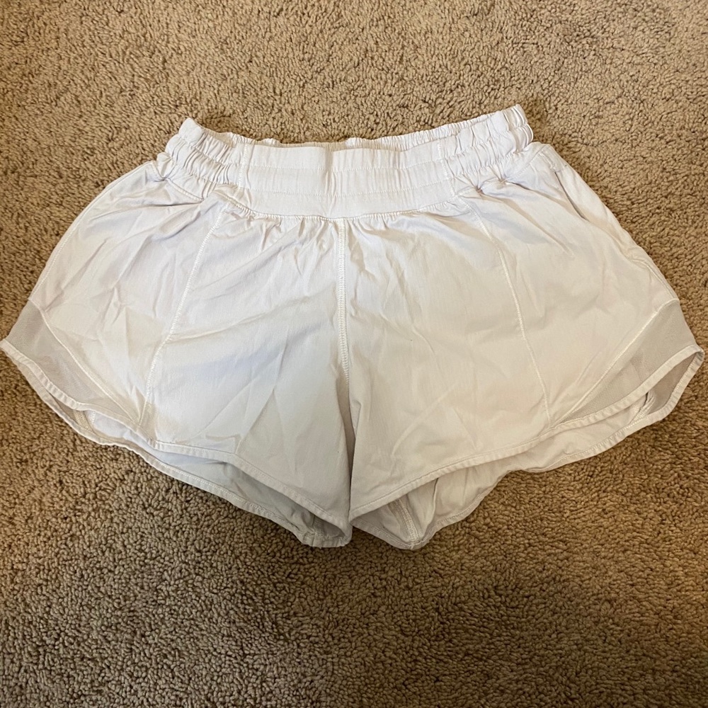 White Lululemon shorts